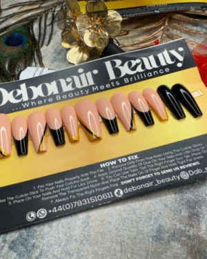 Black & Gold French Manicure Press-On Nail Set