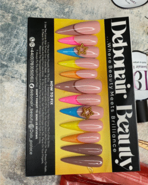 Neon and Neutral French Tips