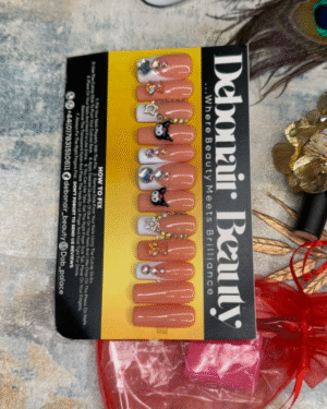 Nude Nails With Rhinestones And Charms